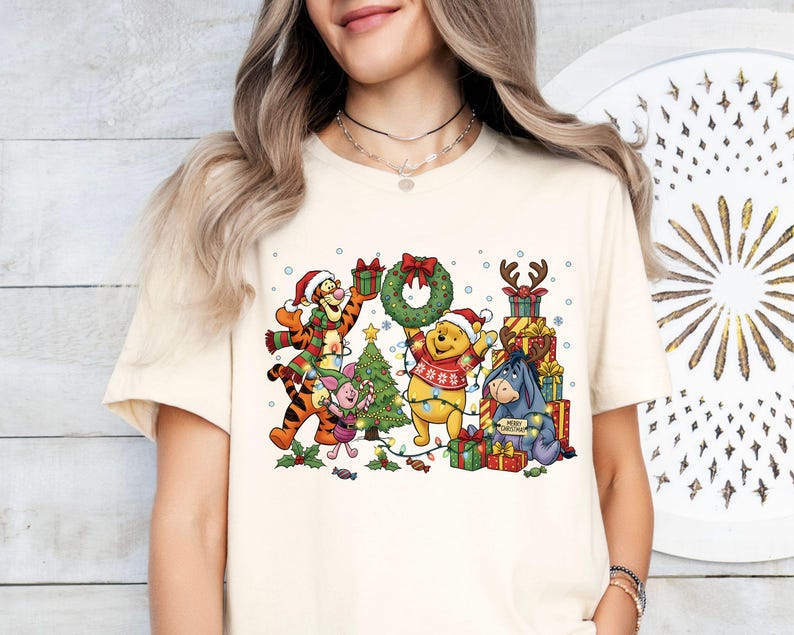 Winnie The Pooh Christmas Shirt, Disney Christmas Party Shirt, Tigger and Piglet Christmas Shirt, Merry Christmas Shirt,Pooh Bear Sweatshirt