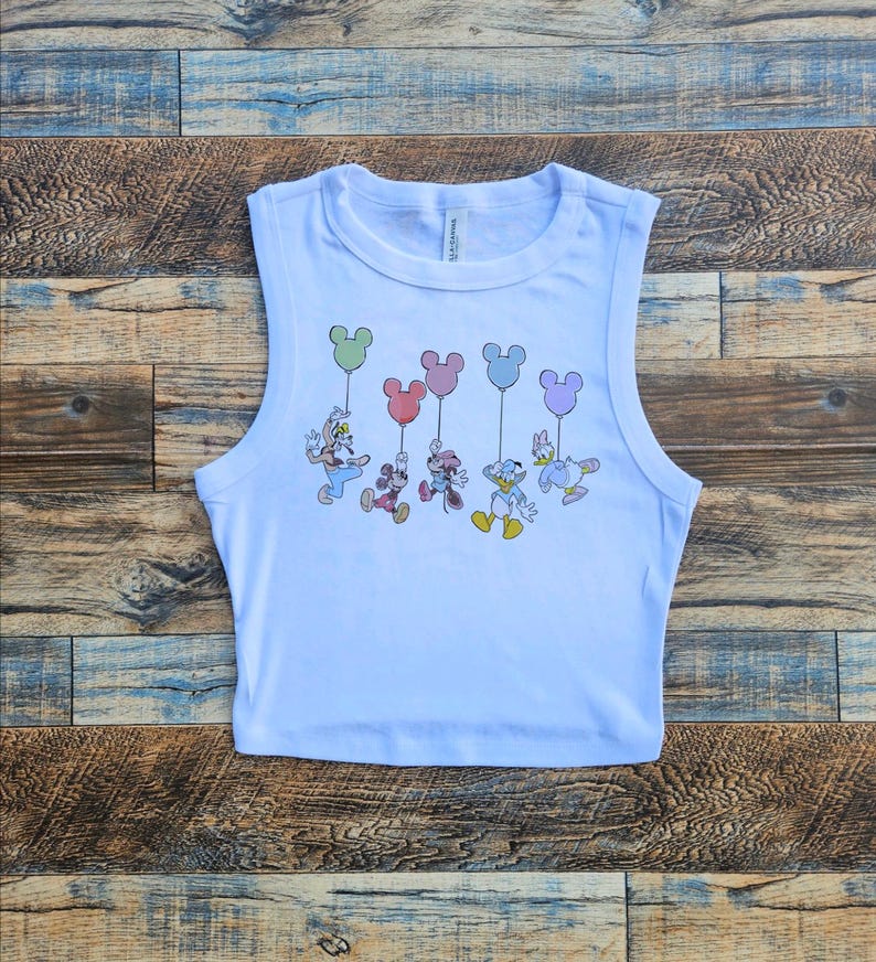 Disney Balloons Mickey Tank, Friends WDW DL Baby Tee, Retro Holiday Mickey Minnie Donald, Womens Cute Pluto Daisy Disney Crop Tee, Gift