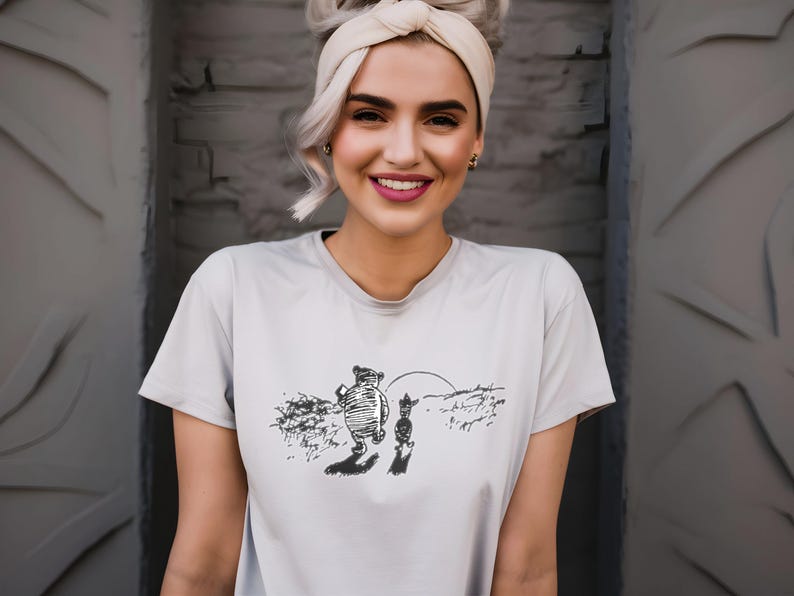 Classic Winnie the Pooh & Piglet T-Shirt - Cotton Sunset Tee - Friendship Gift