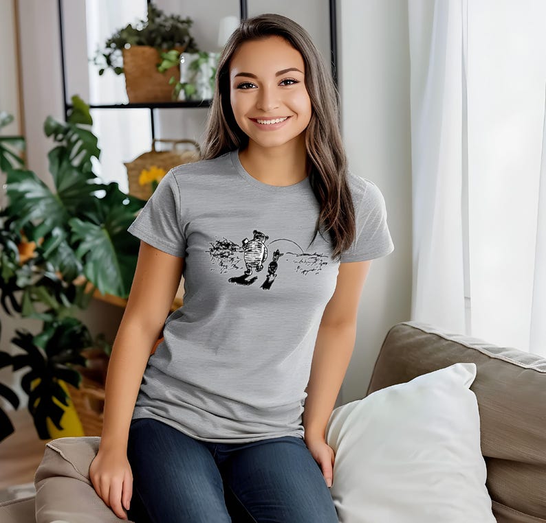 Classic Winnie the Pooh & Piglet T-Shirt - Cotton Sunset Tee - Friendship Gift