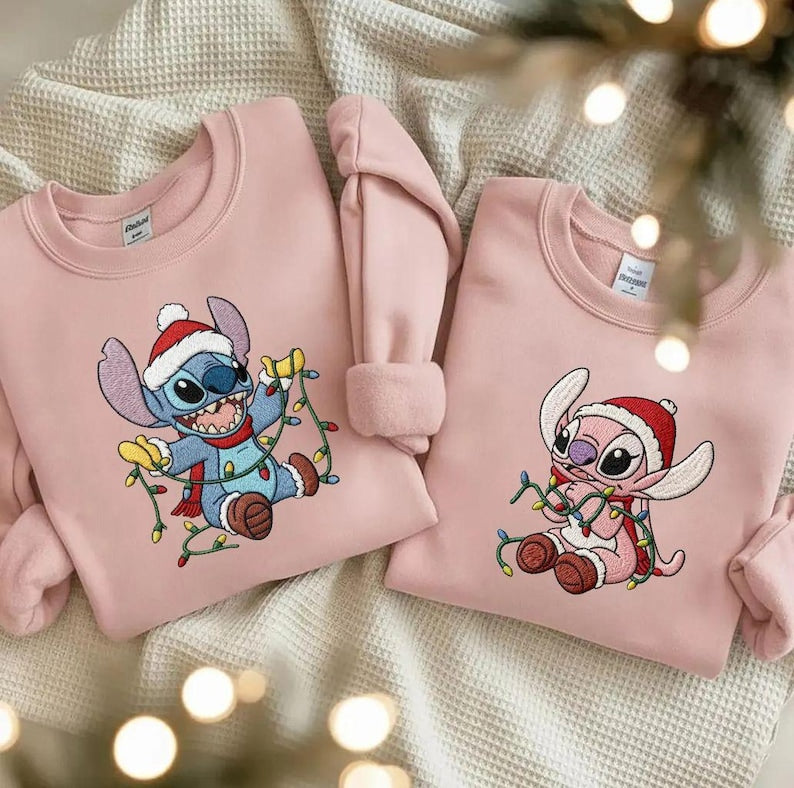 EMBROIDERED Disney Stitch and Angel Christmas Lights product image 5