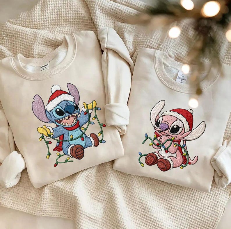 EMBROIDERED Disney Stitch and Angel Christmas Lights product image 2