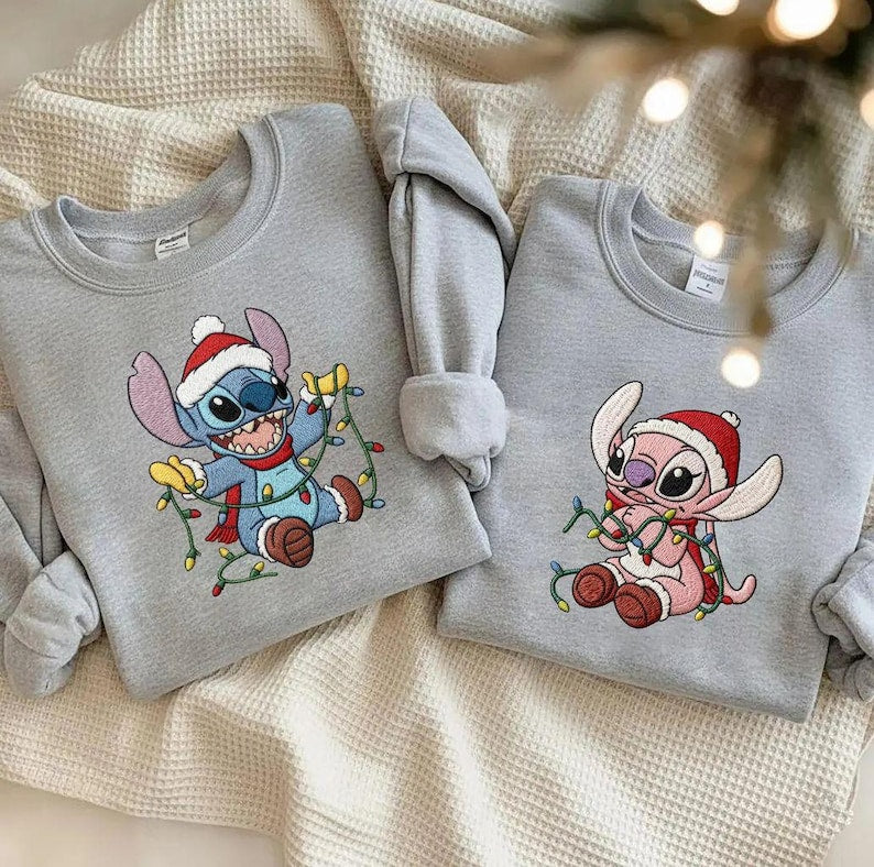 EMBROIDERED Disney Stitch and Angel Christmas Lights product image 4