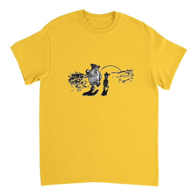 Classic Winnie the Pooh & Piglet T-Shirt - Cotton Sunset Tee - Friendship Gift