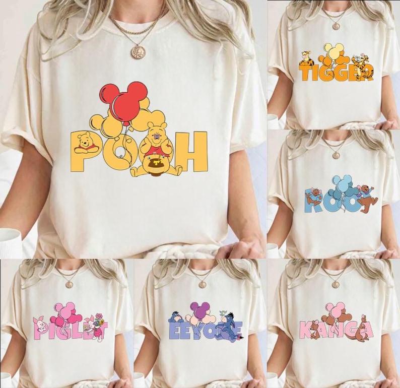 Retro Winnie the Pooh Varsity Shirt, Tigger, Piglet, Eeeyore, Roo, Lumpy, Rabbit, Disneyland Trip Shirt, Disney Family Trip