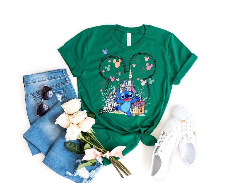 Mickey Ear Stitch and Minnie Bow Angel Couple Shirt, Disney Stitch Ear Boy Shirt, Minnie Bow Angel Girl Tee, Disney Trip Family Matching Tee