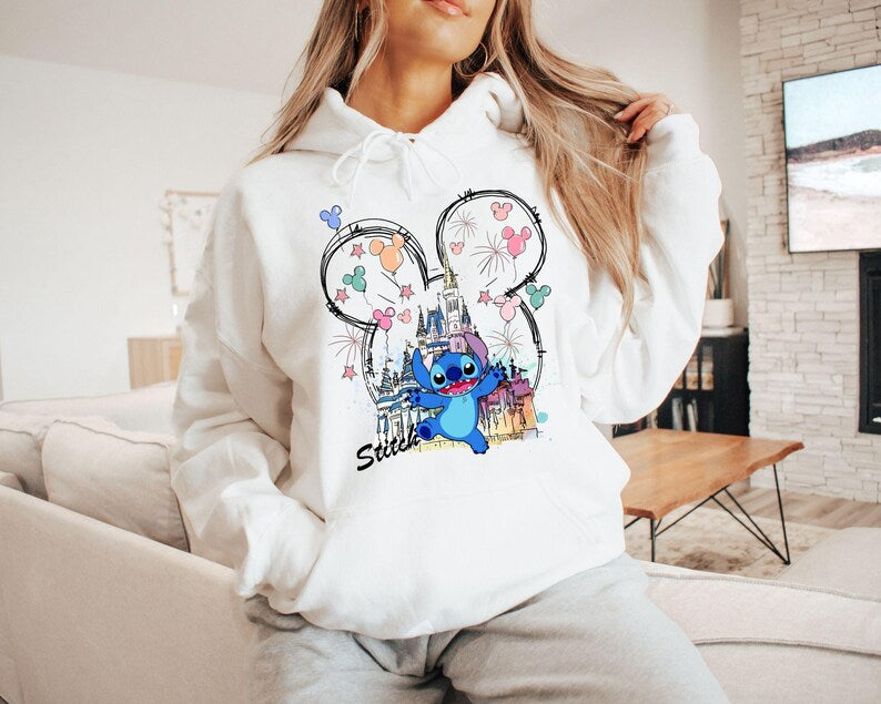 Mickey Ear Stitch and Minnie Bow Angel Couple Shirt, Disney Stitch Ear Boy Shirt, Minnie Bow Angel Girl Tee, Disney Trip Family Matching Tee