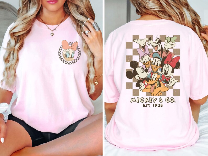 Retro Mickey Minnie Shirts, Retro Mickey and Friends Shirt, Retro Disney Trip Shirt, Checkered Mickey Shirt, Disney Family Vacation Shirt