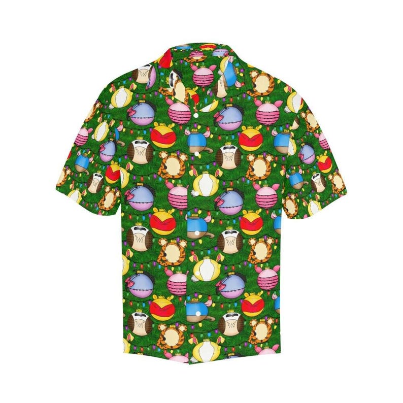 Pooh Christmas Ornaments Adults Kids Button Down Short product image 4