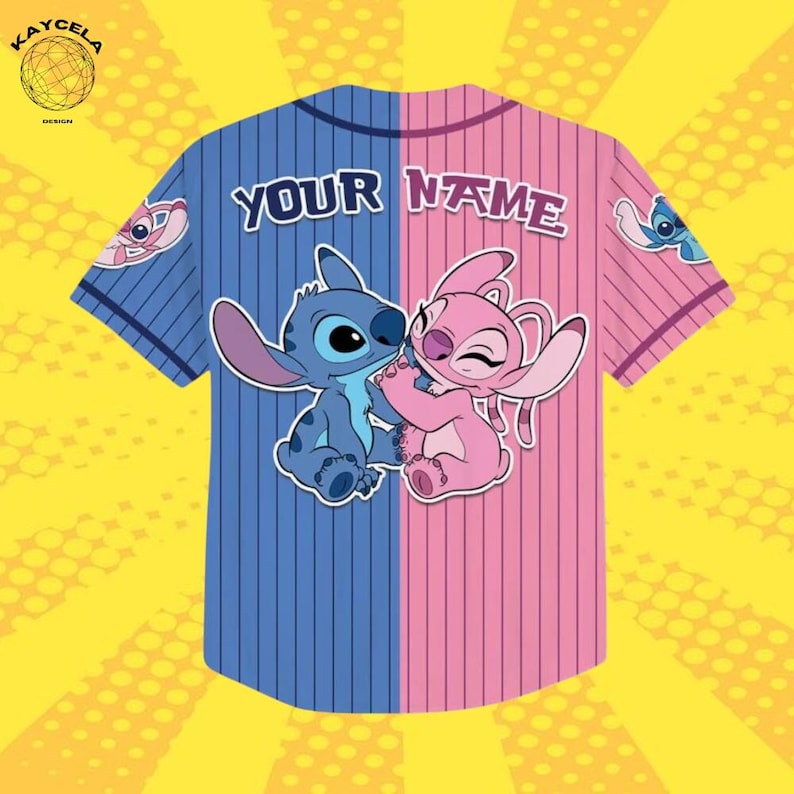 Custom Stitch And Angel Two-Color Blue Pink Baseball product image 3