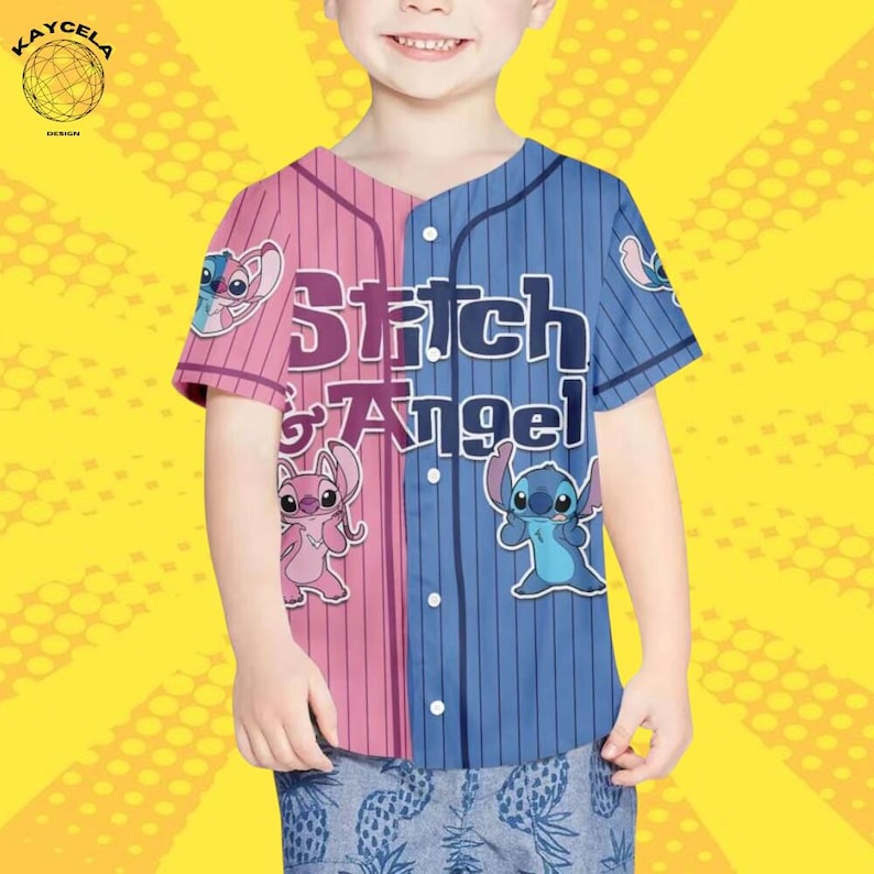 Custom Stitch And Angel Two-Color Blue Pink Baseball product image 5