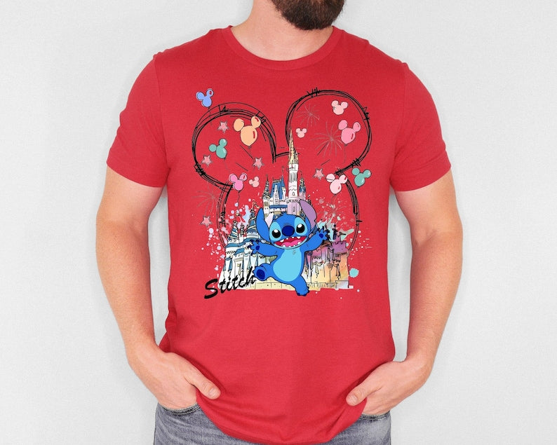 Mickey Ear Stitch and Minnie Bow Angel Couple Shirt, Disney Stitch Ear Boy Shirt, Minnie Bow Angel Girl Tee, Disney Trip Family Matching Tee