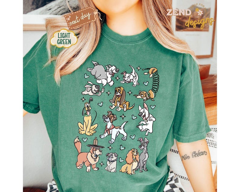 Comfort Colors® Disney Dogs Shirt, Retro Disney Dog Tee, Lady and the Tramp Shirt, Pluto Disney Puppy Tee, Disney Pet Lovers Shirt