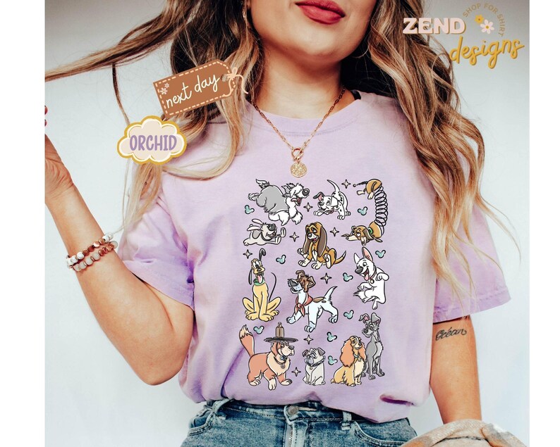 Comfort Colors® Disney Dogs Shirt, Retro Disney Dog Tee, Lady and the Tramp Shirt, Pluto Disney Puppy Tee, Disney Pet Lovers Shirt