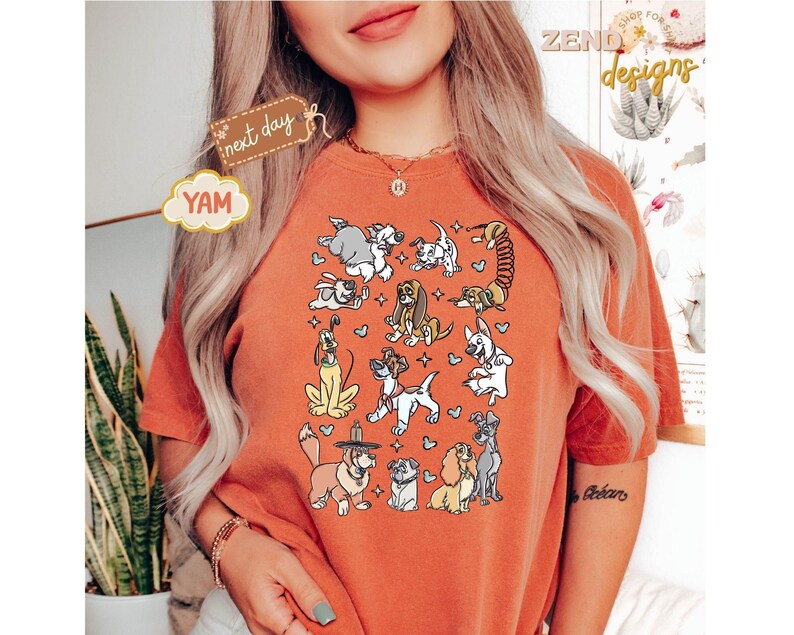 Comfort Colors® Disney Dogs Shirt, Retro Disney Dog Tee, Lady and the Tramp Shirt, Pluto Disney Puppy Tee, Disney Pet Lovers Shirt