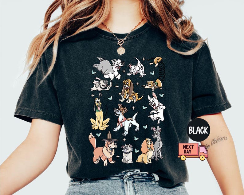 Comfort Colors® Disney Dogs Shirt, Retro Disney Dog Tee, Lady and the Tramp Shirt, Pluto Disney Puppy Tee, Disney Pet Lovers Shirt