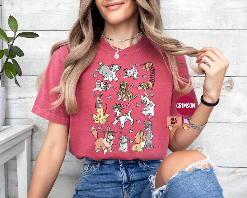 Comfort Colors® Disney Dogs Shirt, Retro Disney Dog Tee, Lady and the Tramp Shirt, Pluto Disney Puppy Tee, Disney Pet Lovers Shirt