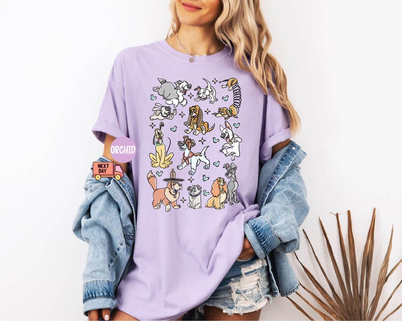 Comfort Colors® Disney Dogs Shirt, Retro Disney Dog Tee, Lady and the Tramp Shirt, Pluto Disney Puppy Tee, Disney Pet Lovers Shirt