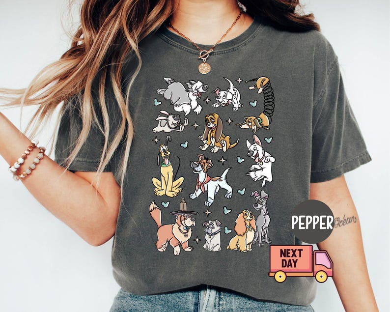 Comfort Colors® Disney Dogs Shirt, Retro Disney Dog Tee, Lady and the Tramp Shirt, Pluto Disney Puppy Tee, Disney Pet Lovers Shirt