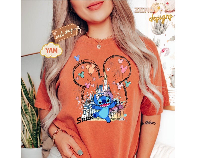 Comfort Colors® Mickey Ear Stitch and Minnie Bow Angel Couple Shirt, Disney Stitch Ear Boy Shirt, Minnie Bow Angel Girl Tee, Disney Trip Tee