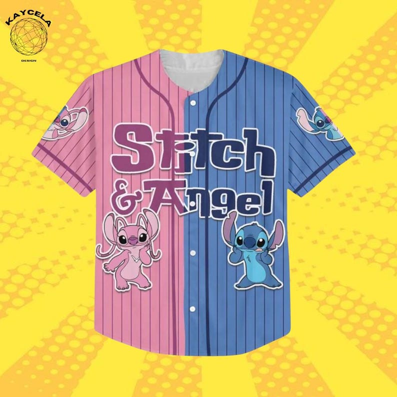 Custom Stitch And Angel Two-Color Blue Pink Baseball product image 2