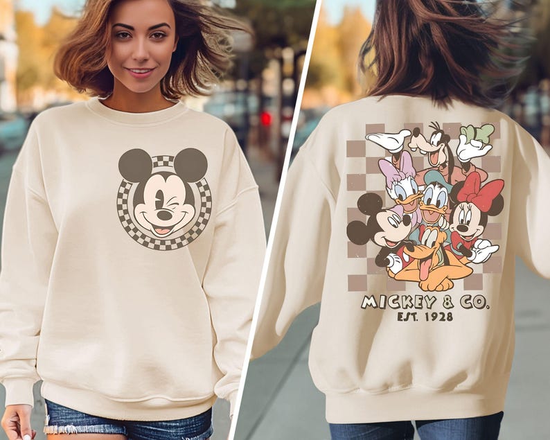 Retro Mickey Minnie Shirts, Retro Mickey and Friends Shirt, Retro Disney Trip Shirt, Checkered Mickey Shirt, Disney Family Vacation Shirt