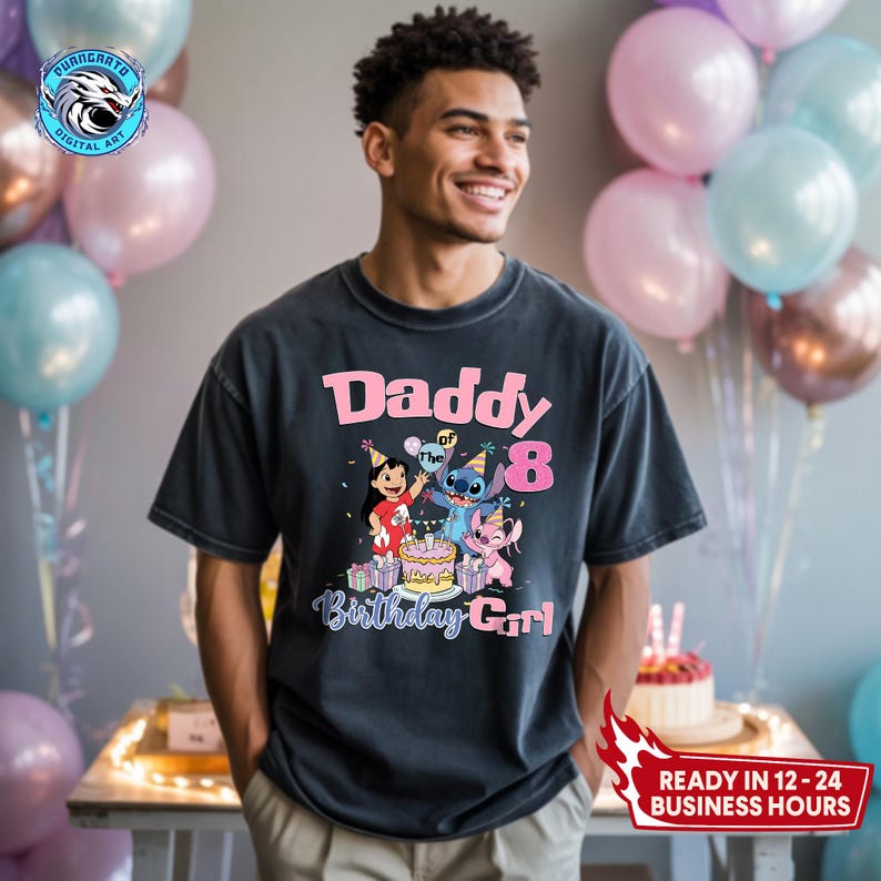 Personalized Lilo & Stitch Birthday Family Shirts, Custom Name and Age Matching Tees