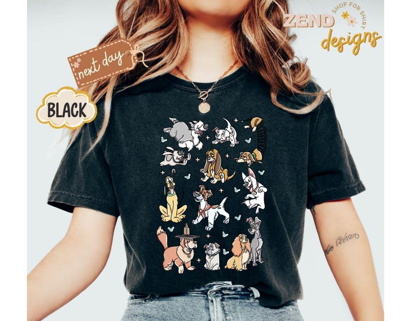 Comfort Colors® Disney Dogs Shirt, Retro Disney Dog Tee, Lady and the Tramp Shirt, Pluto Disney Puppy Tee, Disney Pet Lovers Shirt