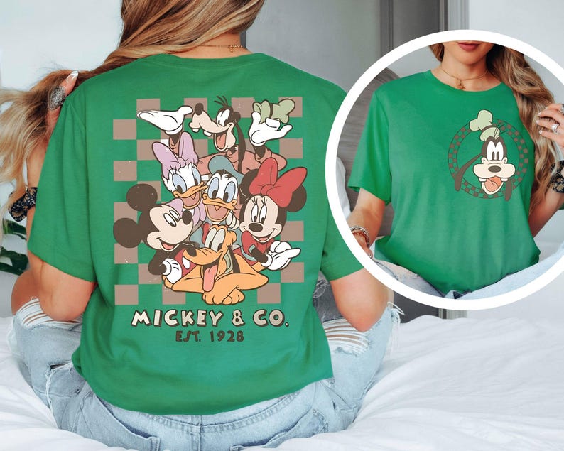 Retro Mickey Minnie Shirts, Retro Mickey and Friends Shirt, Retro Disney Trip Shirt, Checkered Mickey Shirt, Disney Family Vacation Shirt