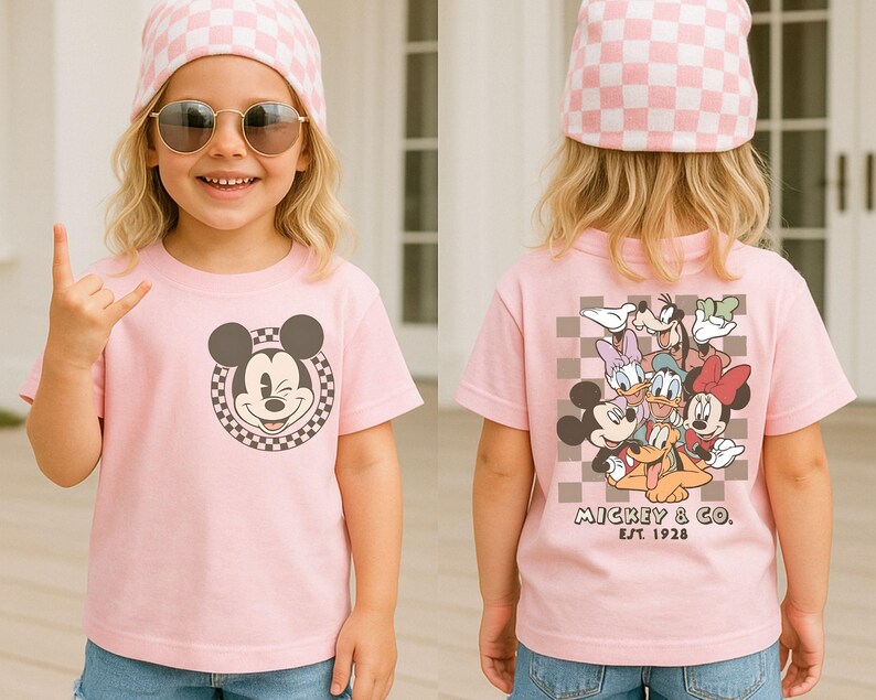 Retro Mickey Minnie Shirts, Retro Mickey and Friends Shirt, Retro Disney Trip Shirt, Checkered Mickey Shirt, Disney Family Vacation Shirt