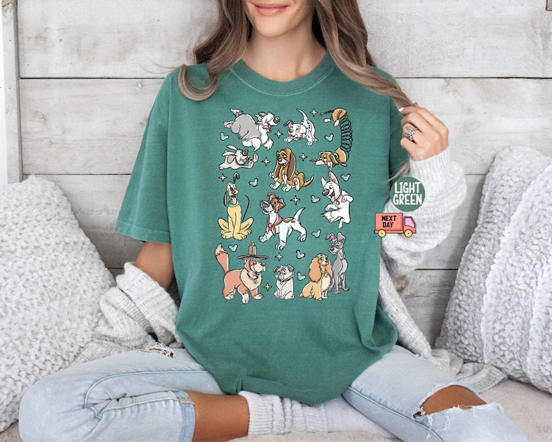 Comfort Colors® Disney Dogs Shirt, Retro Disney Dog Tee, Lady and the Tramp Shirt, Pluto Disney Puppy Tee, Disney Pet Lovers Shirt