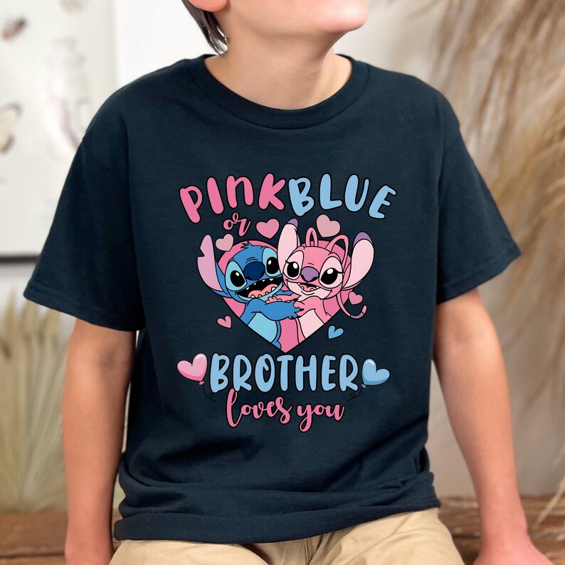 Stitch Gender Reveal Shirt | Pink or Blue Baby Announcement