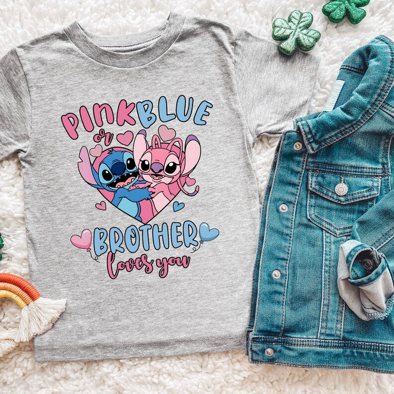 Stitch Gender Reveal Shirt | Pink or Blue Baby Announcement
