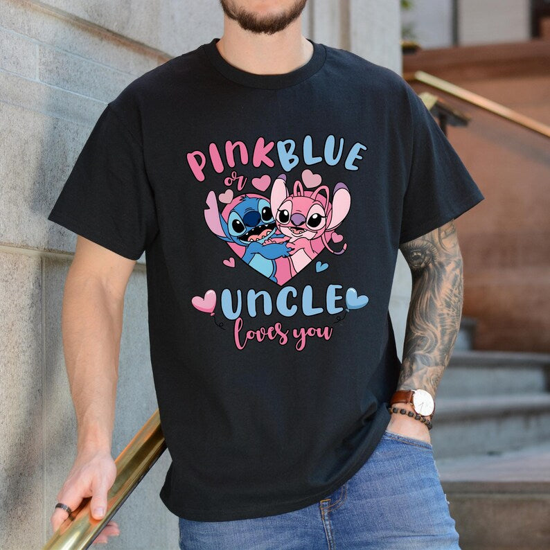 Stitch Gender Reveal Shirt | Pink or Blue Baby Announcement