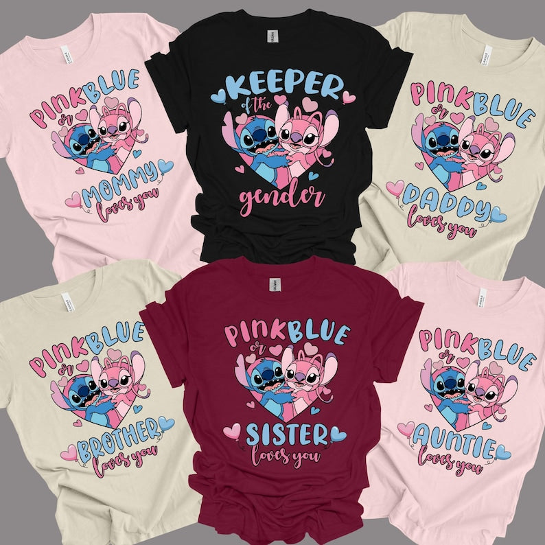 Stitch Gender Reveal Shirt | Pink or Blue Baby Announcement