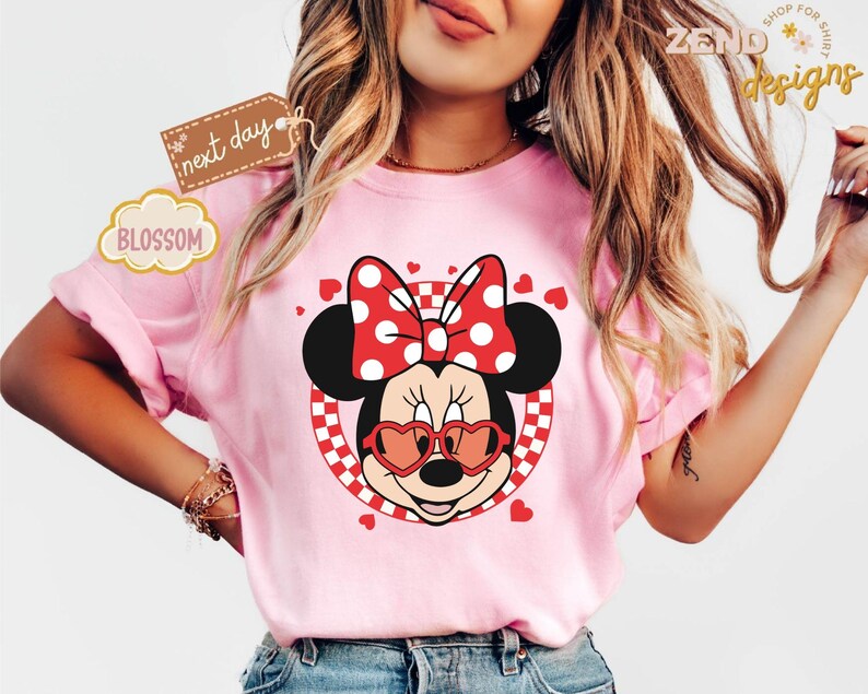 Comfort Colors® Disney Valentine’s Day Mickey and Friends Shirts, Mickey Minnie Donald Daisy Goofy Pluto Love Tee, Cute Heart Sunglasses Tee