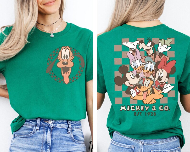 Retro Mickey Minnie Shirts, Retro Mickey and Friends Shirt, Retro Disney Trip Shirt, Checkered Mickey Shirt, Disney Family Vacation Shirt