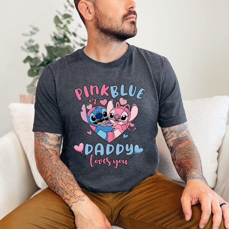 Stitch Gender Reveal Shirt | Pink or Blue Baby Announcement