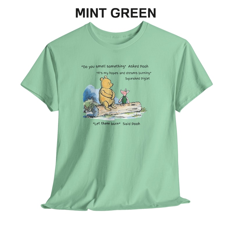 Pooh and Piglet Dark Humor Short Sleeve Cotton T-Shirt