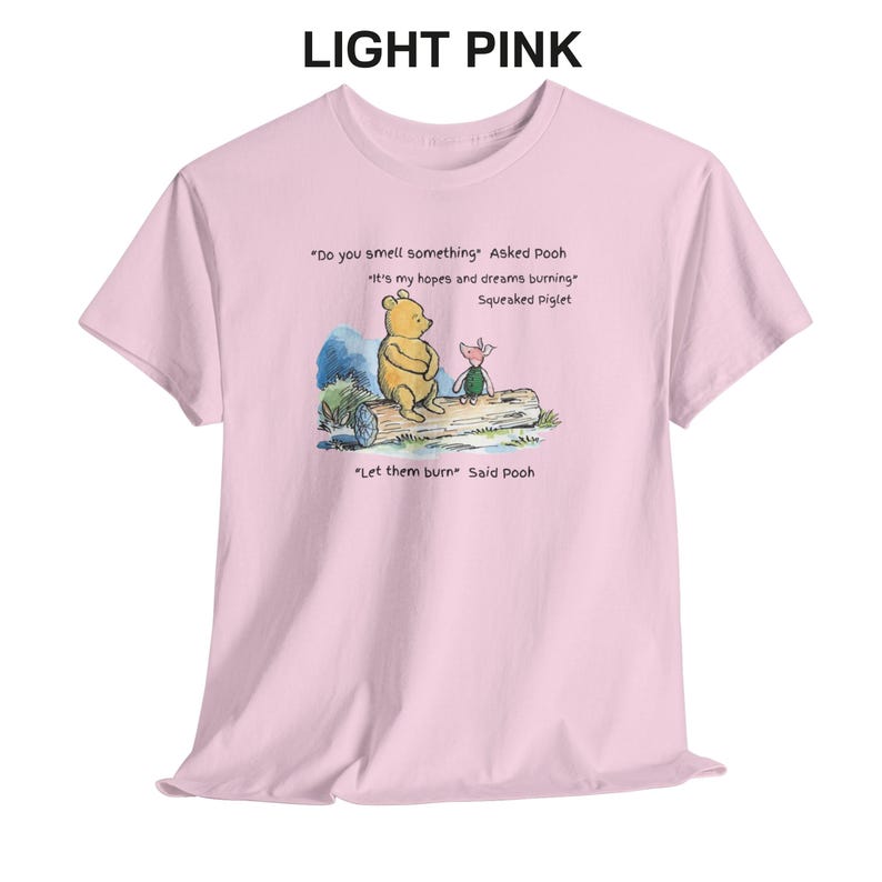 Pooh and Piglet Dark Humor Short Sleeve Cotton T-Shirt