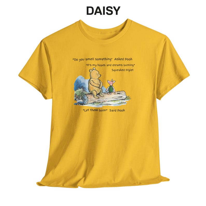 Pooh and Piglet Dark Humor Short Sleeve Cotton T-Shirt