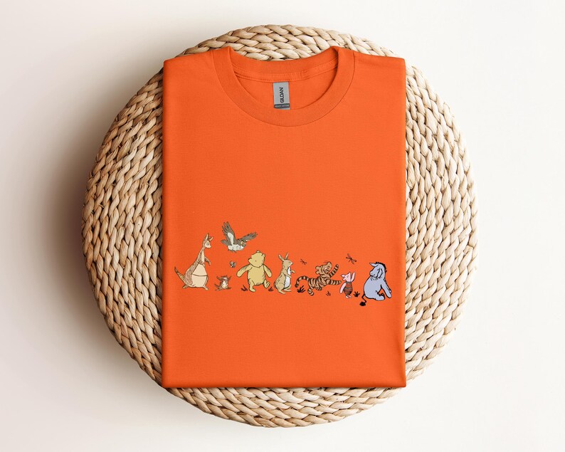 Winnie The Pooh Friends Shirt, Eeyore Pooh Piglet Tigger Cute Tee, Disney Character Sketch Style Tee,Soft Pastel Cartoon Tee