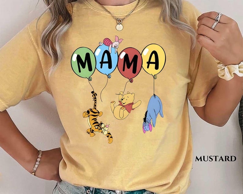 Mama Winnie The Pooh Comfort Colors Shirts, Bear Tigger product image 3