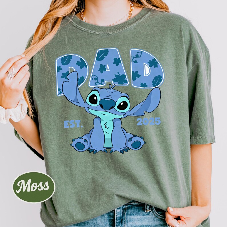 Custom Stitch Mom Dad Shirt Personalized Year Matching Family Shirt Comfort Colors Disney Mama Dada Shirt Disney Mama Tee Angel Stitch Shirt