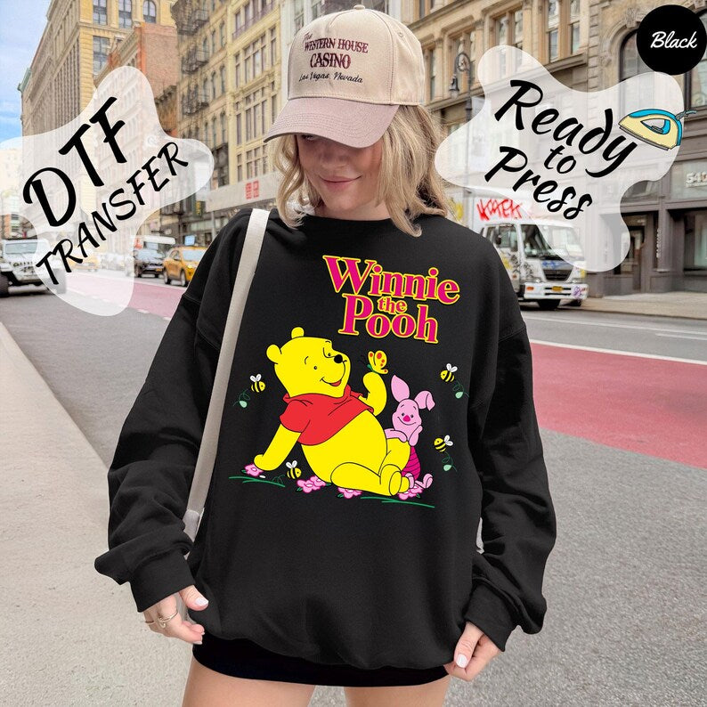 Disney Winnie the Pooh DTF Transfer, The pooh and Piglet Shirt Designs Ready Print, Disneyland Friends vacation Shirts shop, family day