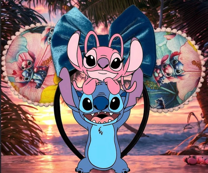 Stitch Angel Inspired Mouse Ears Headband | Lilo & Stitch Fan Accessory, Style 2