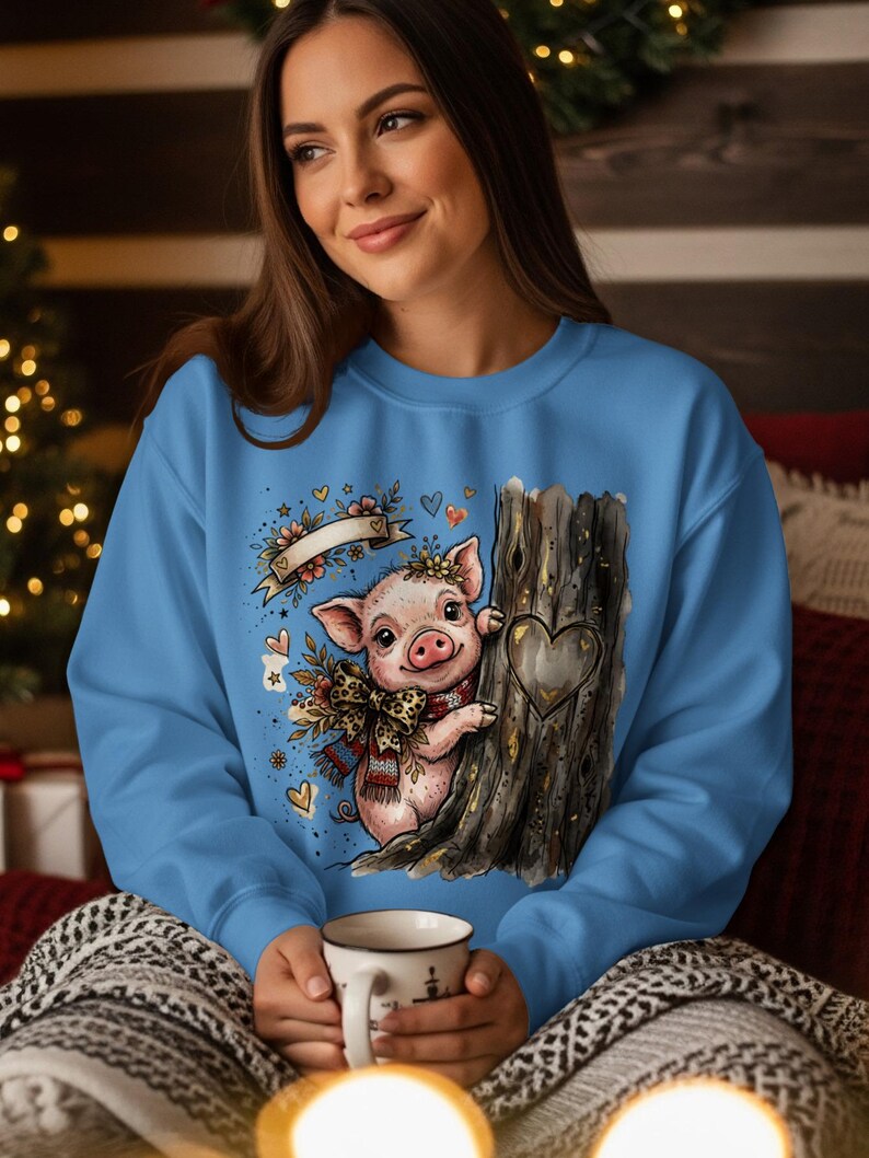 Watercolor Piglet Peeking T-Shirt, Leopard Bow, Rustic Farm Animal Lover Gift