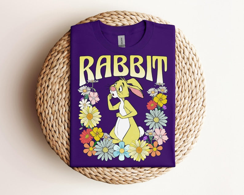 Retro Winnie the Pooh and Friends Floral Shirt, Pooh Tigger Piglet Eeyore Rabbit Lumpy, Vintage Disney Family Matching Vacation Shirt Gift