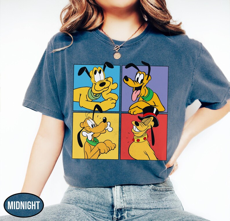 Retro Pluto Dog Shirt, Disney Shirt For Women, Disney Ear Shirt, Women's Unisex Disney T-shirt, Disney Shirt For Kids, Mickey And Pluto