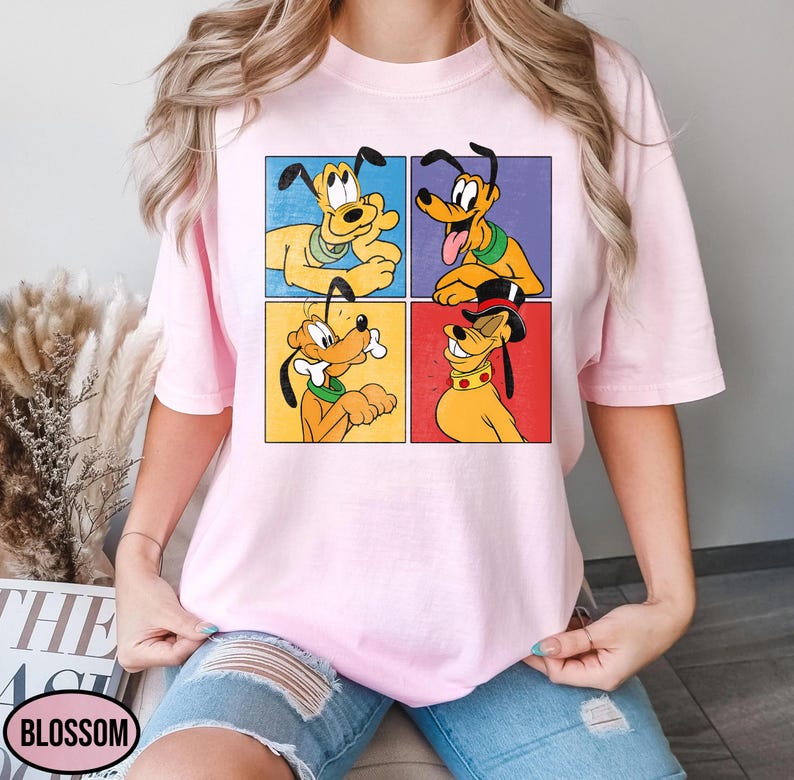 Retro Pluto Dog Shirt, Disney Shirt For Women, Disney Ear Shirt, Women's Unisex Disney T-shirt, Disney Shirt For Kids, Mickey And Pluto